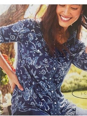 Sundance Aster Western Shirt Blue Long Sleeves EUC Large